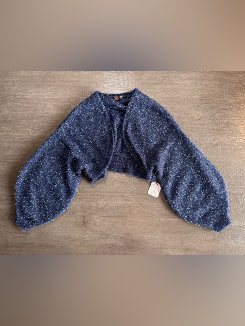 NWT Free People Stardust Shrug Navy Blue Sweater Knit XS - Picture 5 of 13
